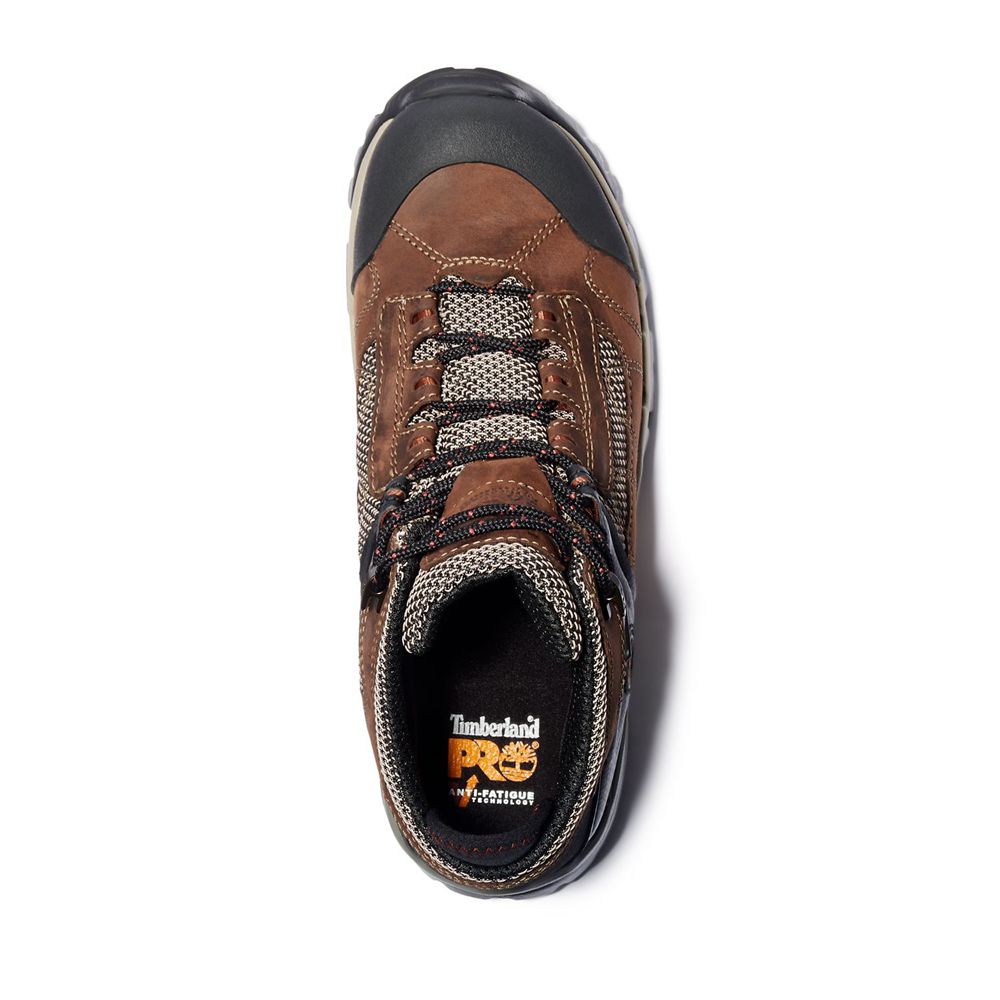 Timberland Μποτακια Εργασίας Ανδρικα Καφε/Μαυρα - Pro® Hyperion Mid Alloy Toe - Greece 0967314-BS